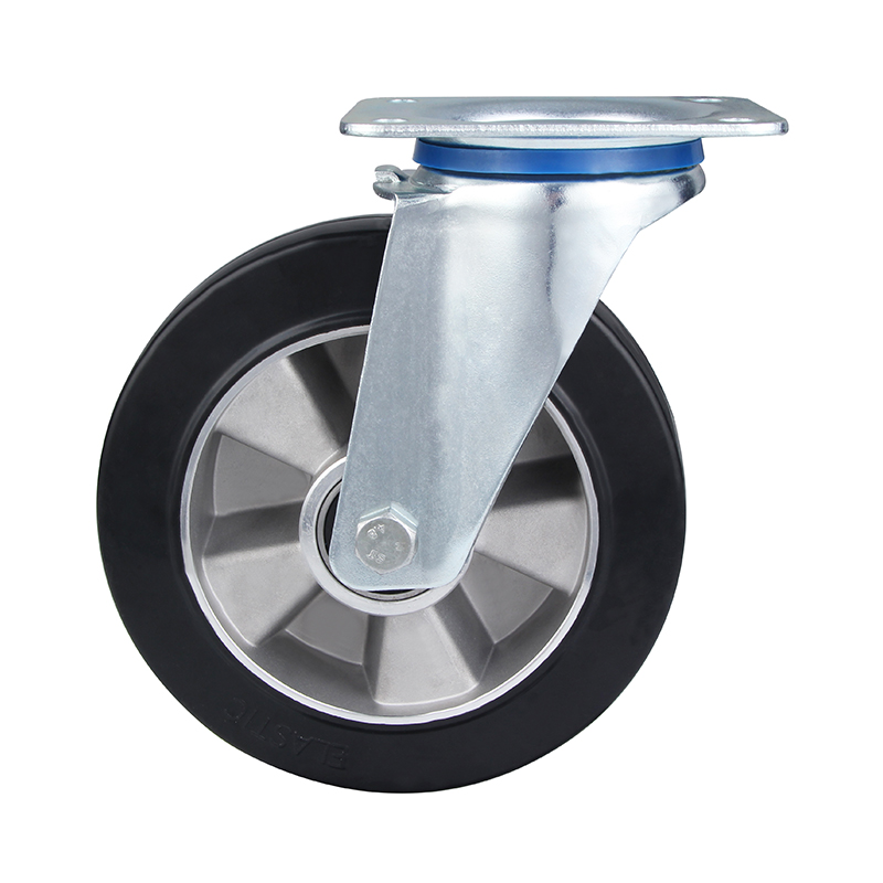 Industrial Swivel Casters with Elastic Rubber Wheel 100kg